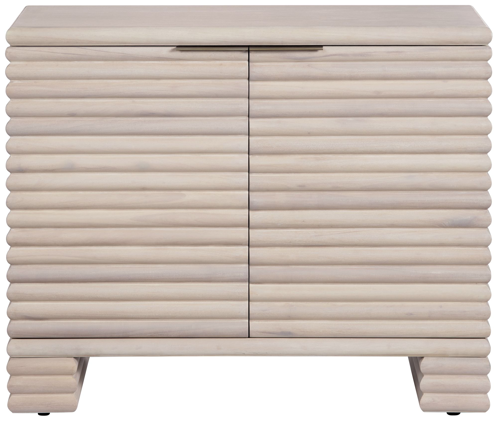 Image 2 40 in. Cream Solid Wood 2 Door Media Credenza_Accent Cabinet more views