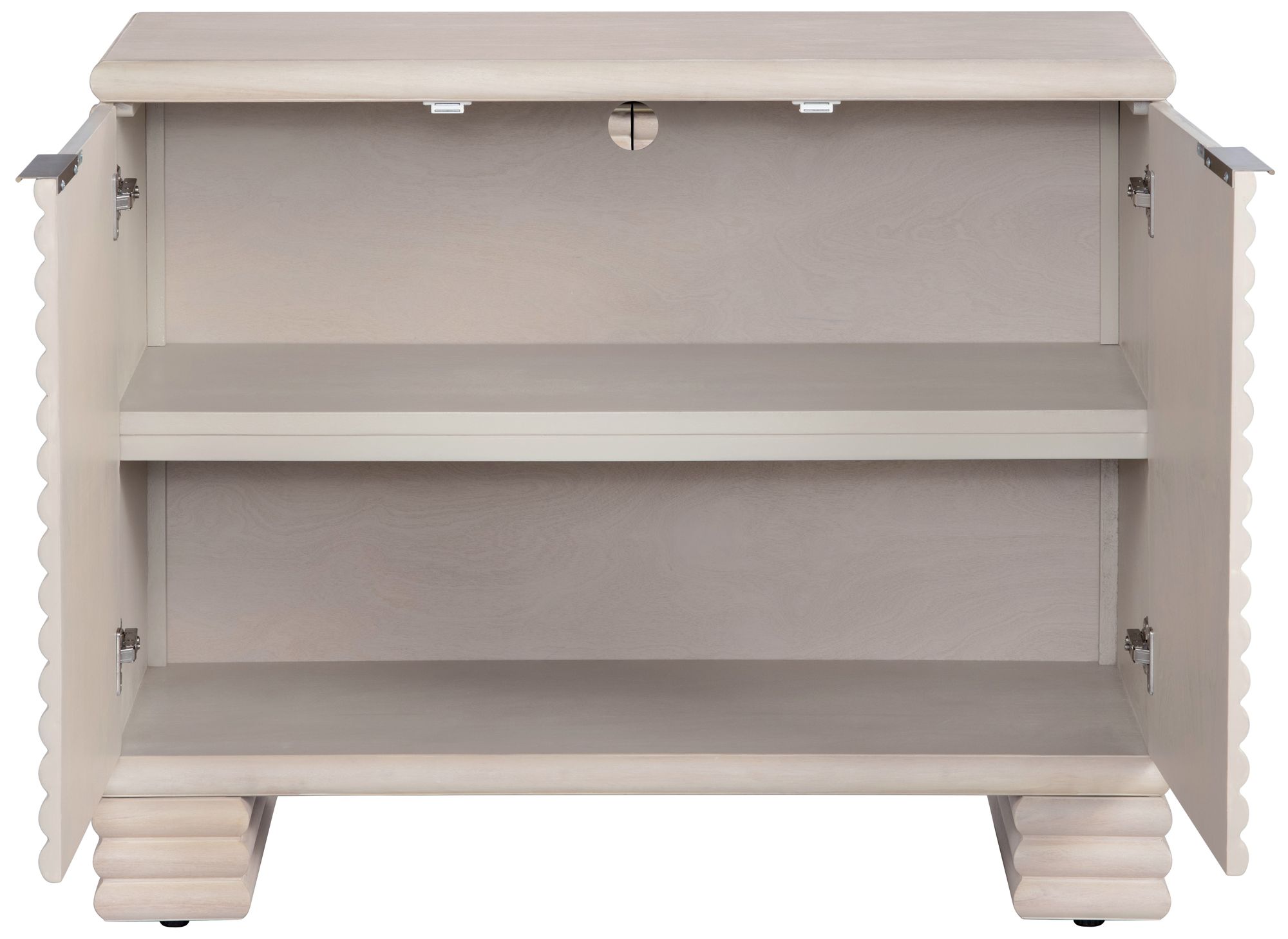 Image 3 40 in. Cream Solid Wood 2 Door Media Credenza_Accent Cabinet more views