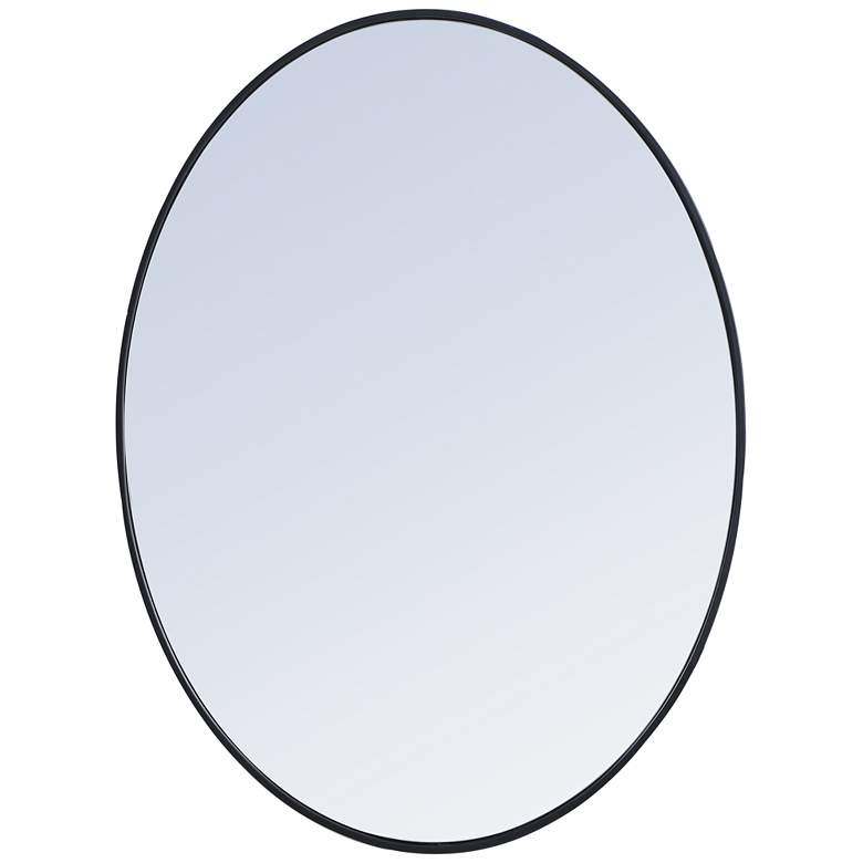 Image 1 40-in W x 30-in H Metal Frame Oval Wall Mirror in Black