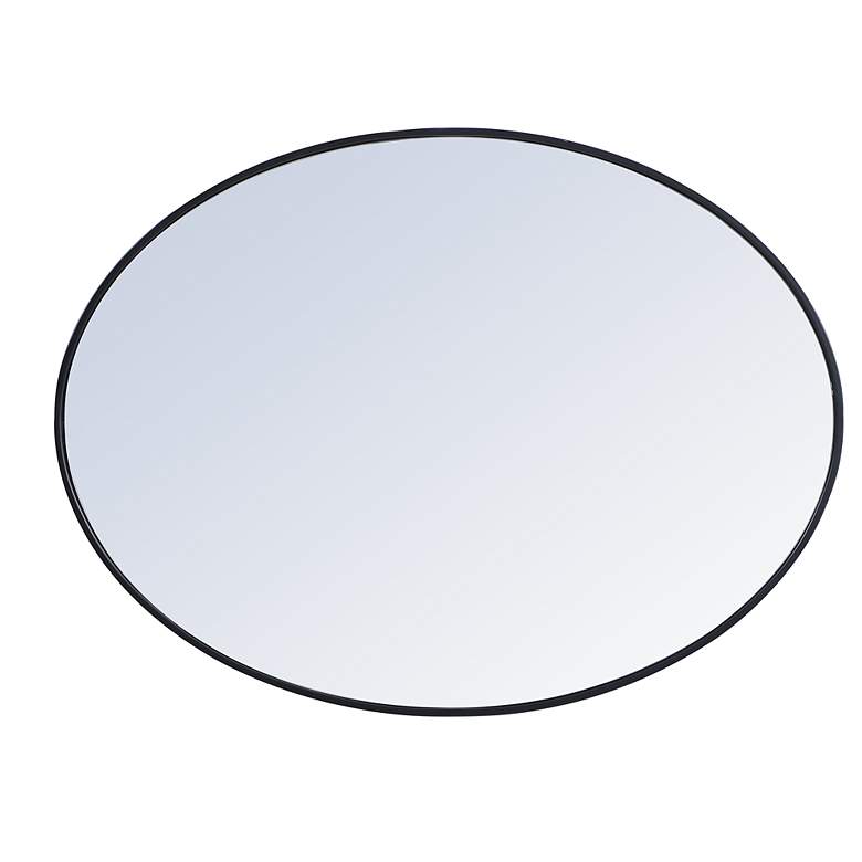 Image 6 40-in W x 30-in H Metal Frame Oval Wall Mirror in Black more views