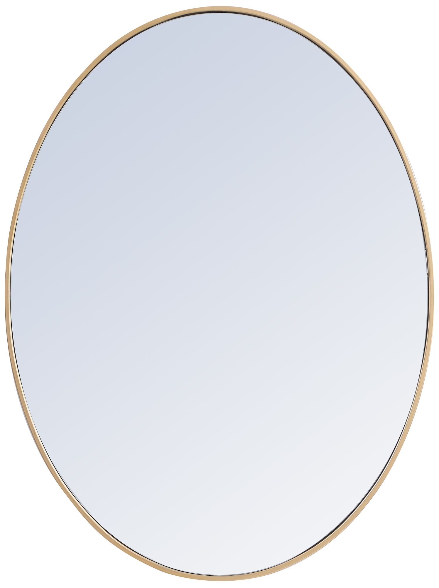 Image 2 40-in W x 30-in H Metal Frame Oval Wall Mirror in Brass