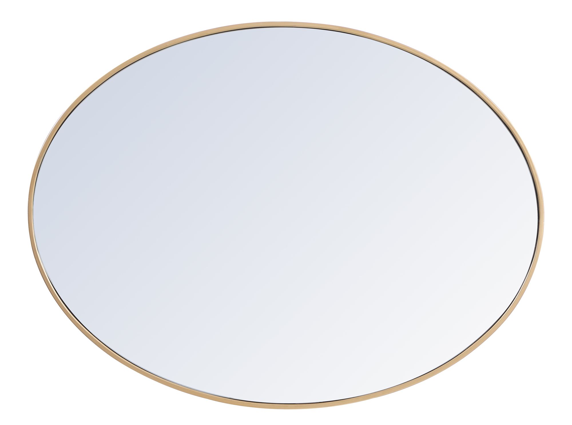 Image 3 40-in W x 30-in H Metal Frame Oval Wall Mirror in Brass more views