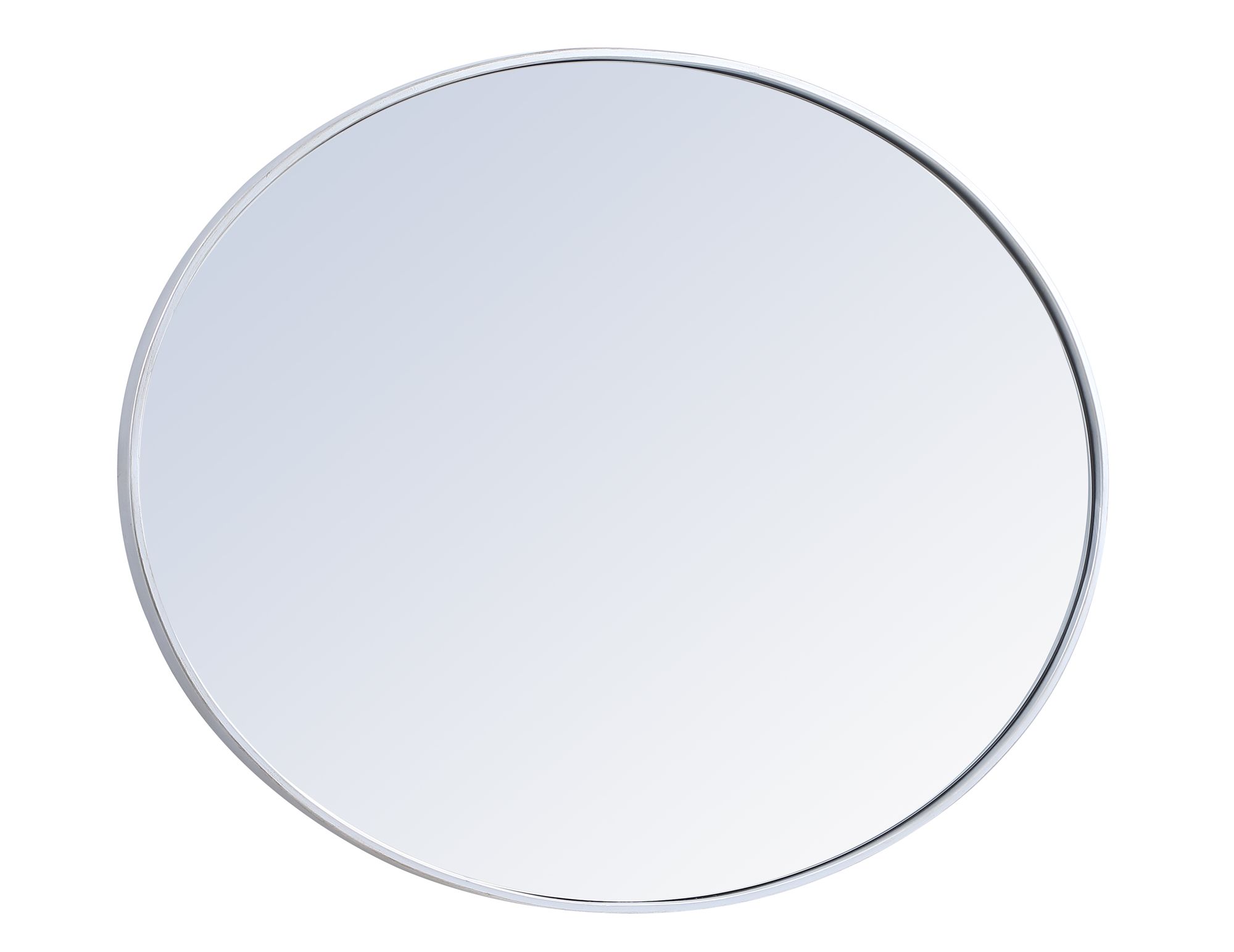 40-in W x 30-in H Metal Frame Oval Wall Mirror in Silver
