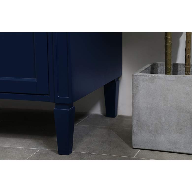 Image 5 40-Inch Blue Single Sink Bathroom Vanity with Carrara White Marble Top more views