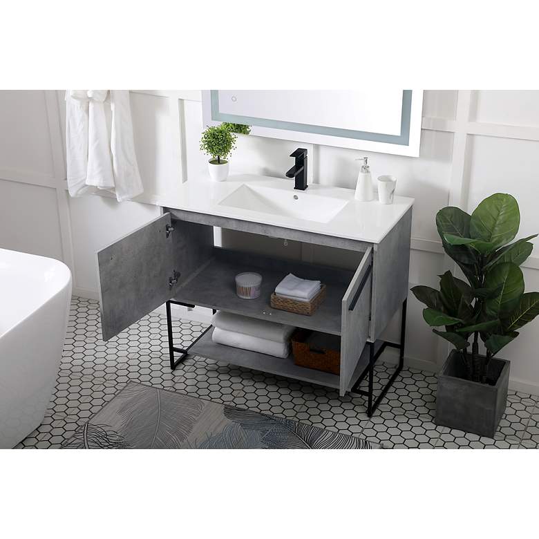 Image 5 40 Inch Single Bathroom Vanity In Concrete Grey more views