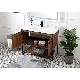 Image5 of 40 Inch Single Bathroom Vanity In Walnut Brown more views
