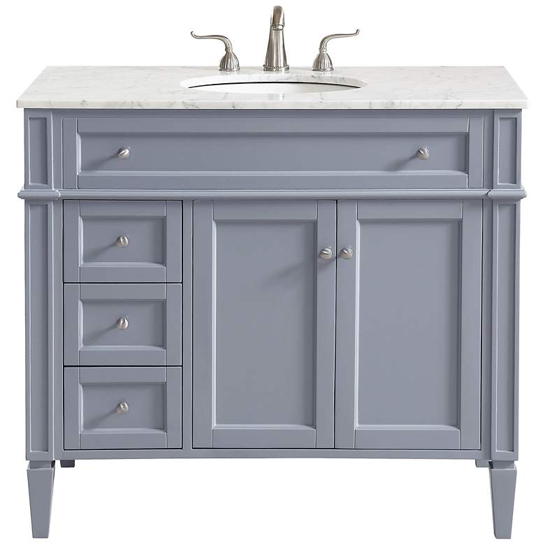 Image 2 40 Inch Single Bathroom Vanity Set In Grey