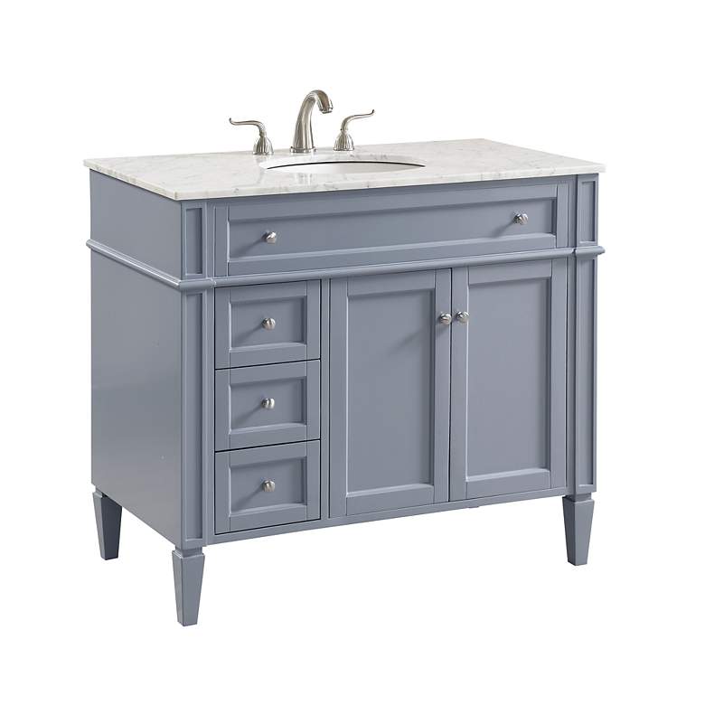 Image 3 40 Inch Single Bathroom Vanity Set In Grey more views