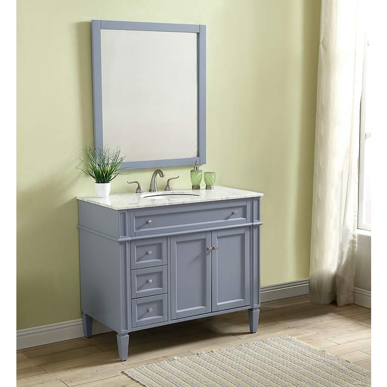 Image 6 40 Inch Single Bathroom Vanity Set In Grey more views