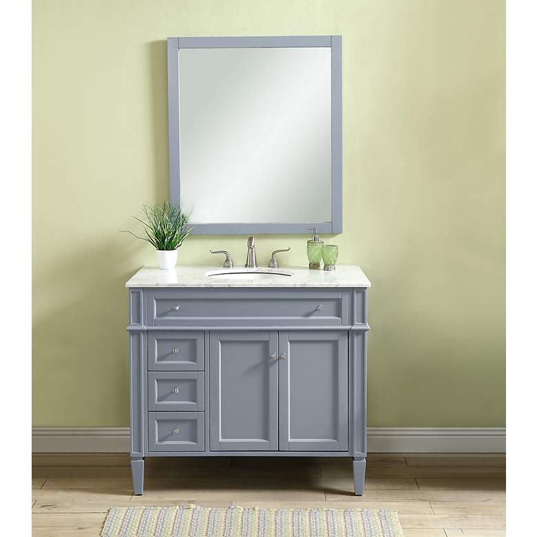 Image 7 40 Inch Single Bathroom Vanity Set In Grey more views