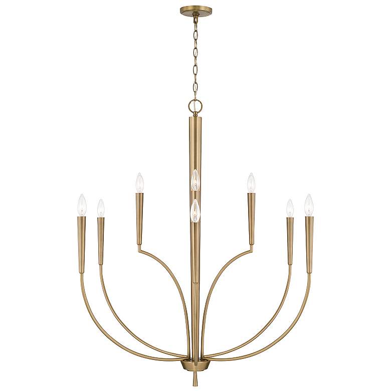 Image 5 40 inch W x 43 inch H 10-Light Large Chandelier in Aged Brass more views