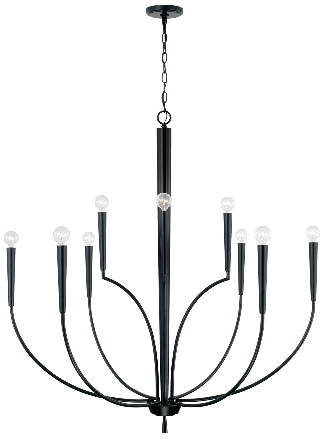 40" W x 43" H 10-Light Large Chandelier in Matte Black