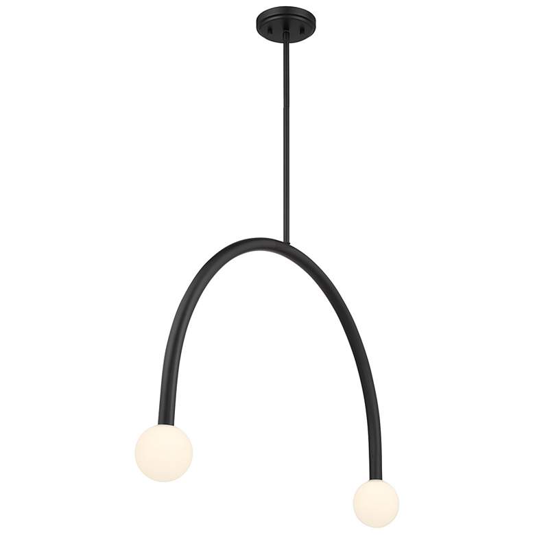 Image 3 40" Wide Brushed Nickel 2-Light Linear Chandelier more views