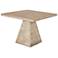 40" Wide Cream Cement Square Dining Table with Pedestal Base