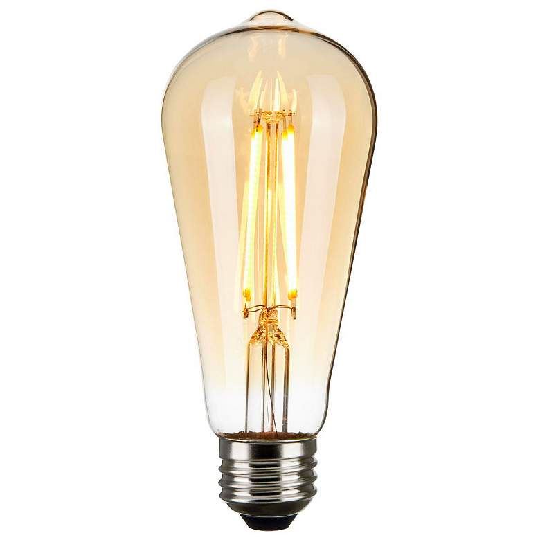 Image 2 40 Watt Comparable Satco ST19 Amber 4.5 Watt A19 LED Filament Bulb more views