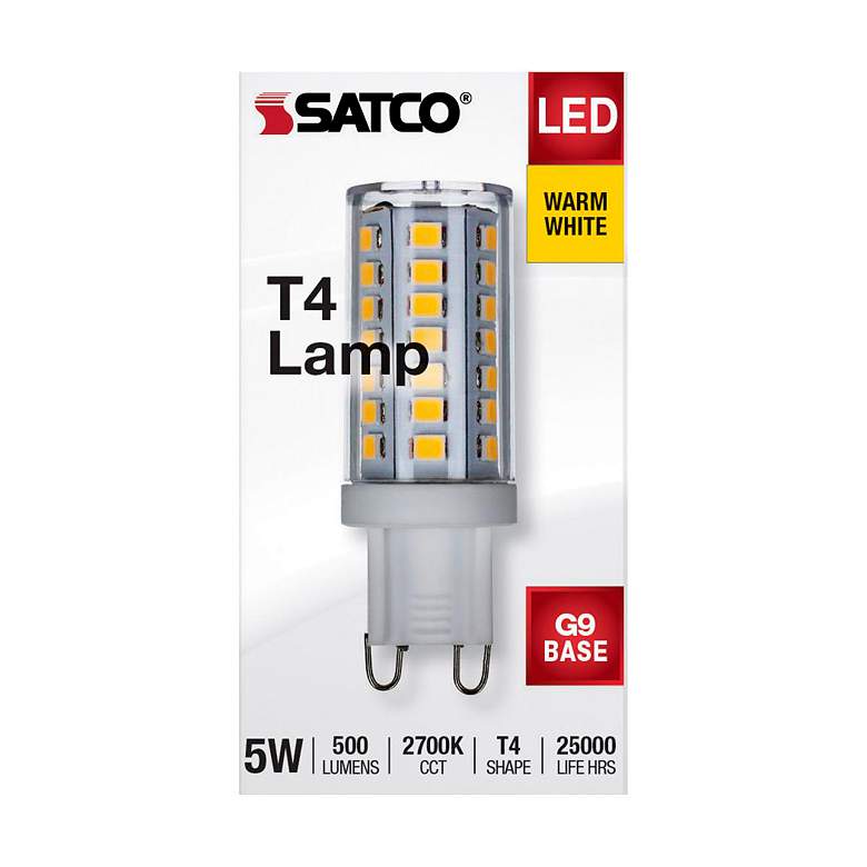 Image 3 40 Watt Equivalent Satco 5W LED Clear G9 Double Loop T4 Light Bulb more views
