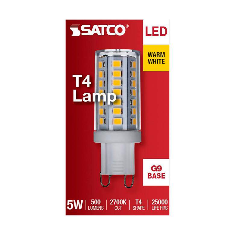 Image 4 40 Watt Equivalent Satco 5W LED Clear G9 Double Loop T4 Light Bulb more views