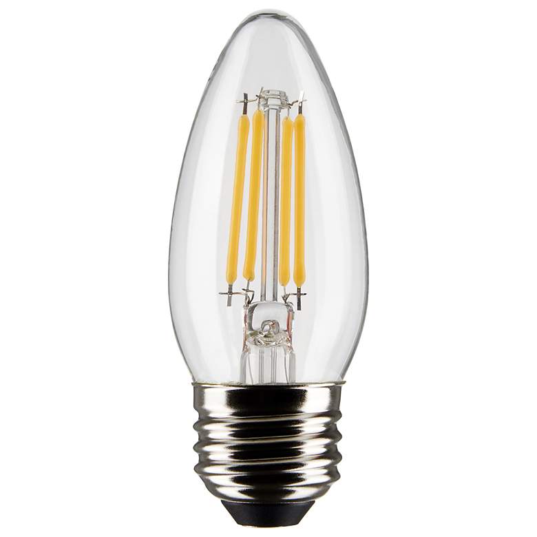 Image 1 40 Watt Equivalent Satco Clear 4W LED Dimmable E26 B112-Pack