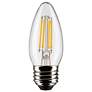 1_40 Watt Equivalent Satco Clear 4W LED Dimmable E26 B112-Pack