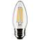 40 Watt Equivalent Satco Clear 4W LED Dimmable E26 B112-Pack