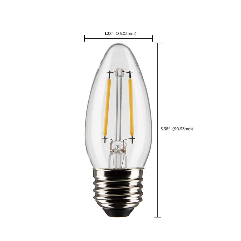 Image 6 40 Watt Equivalent Satco Clear 4W LED Dimmable E26 B112-Pack more views