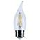 40 Watt Equivalent Satco Clear 4W LED Dimmable Standard CA10