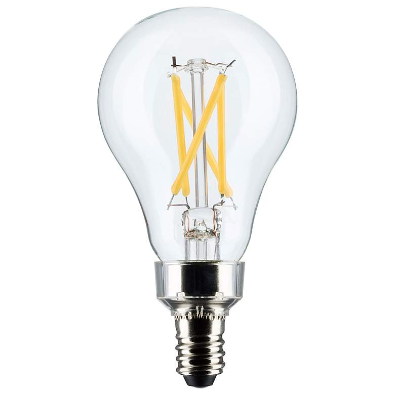 Image 1 40 Watt Equivalent Satco Clear 5.5W LED Dimmable E12 2-Pack