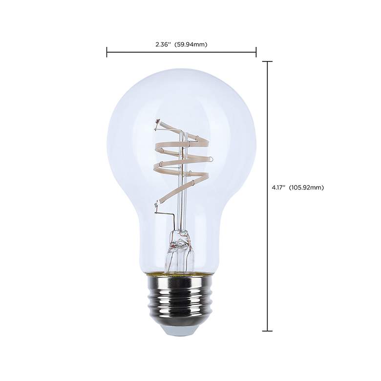 Image 7 40 Watt Equivalent Satco Clear 6W LED Dimmable Standard Bulb more views