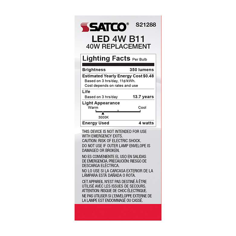 Image 6 40 Watt Equivalent Satco Frost 4W LED Dimmable Standard Bulb more views