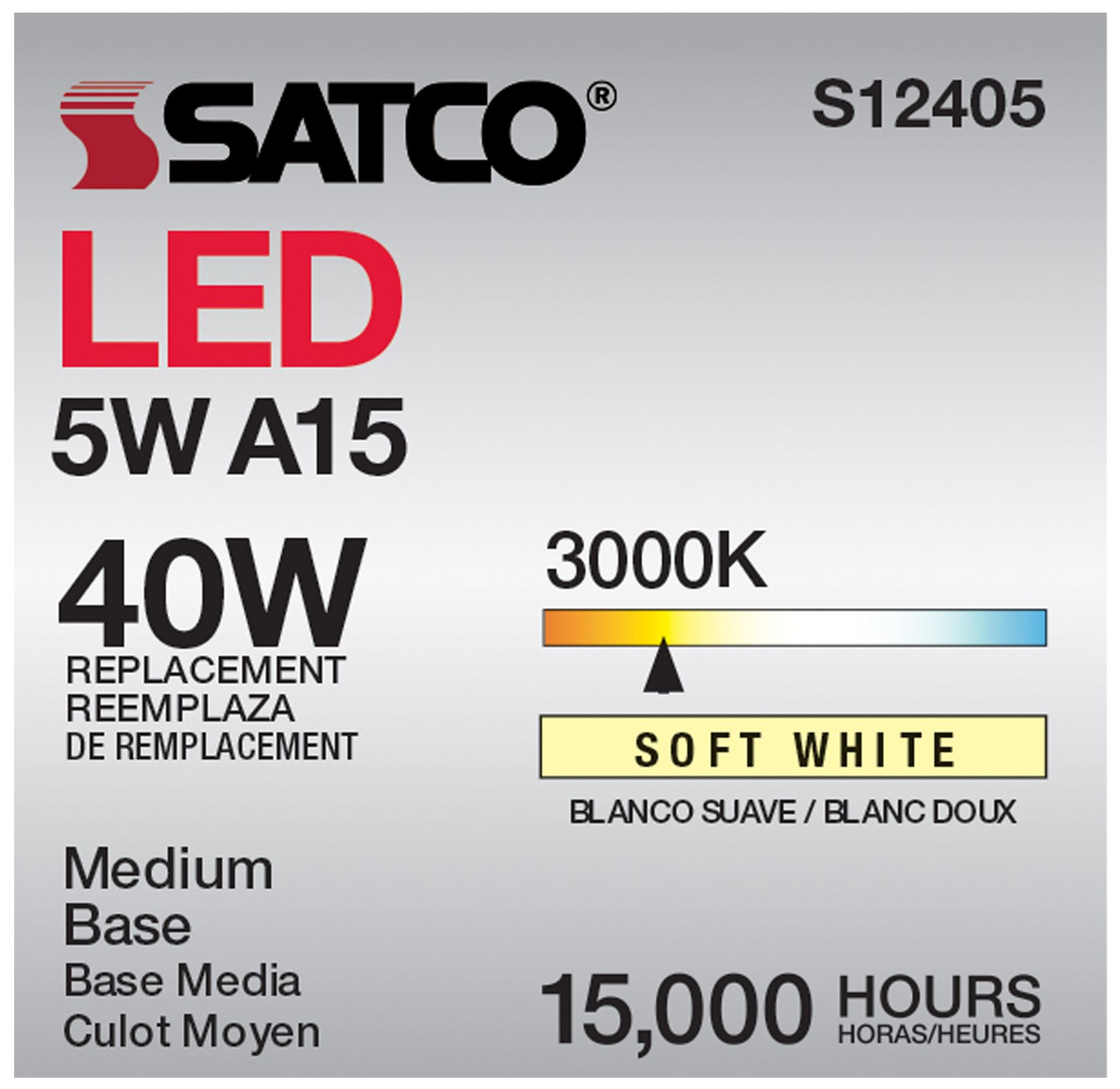 Image 6 40 Watt Equivalent Satco Soft White 5W LED Dimmable E26 A15 6-Pack more views