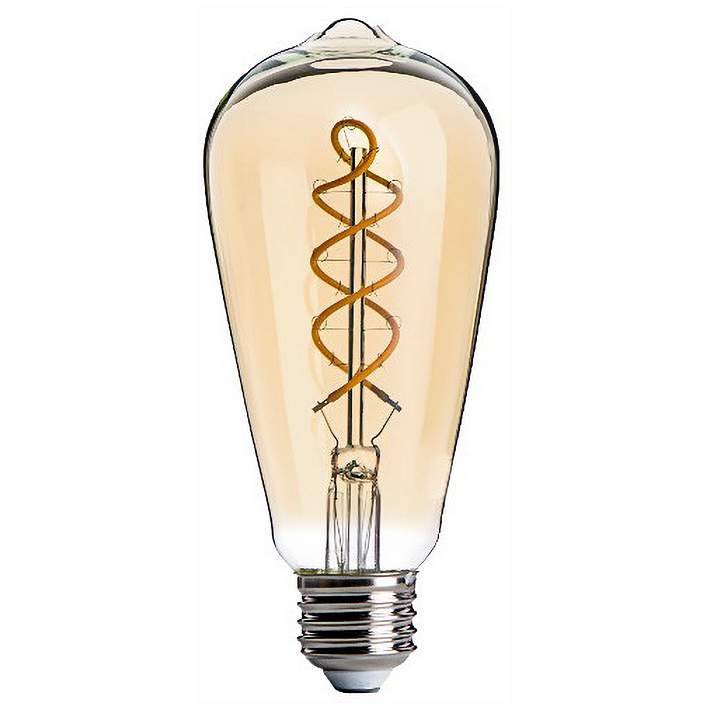 40 Watt Equivalent Tesler Amber 4W LED ST21 Bulb - #77J75 | Lamps Plus