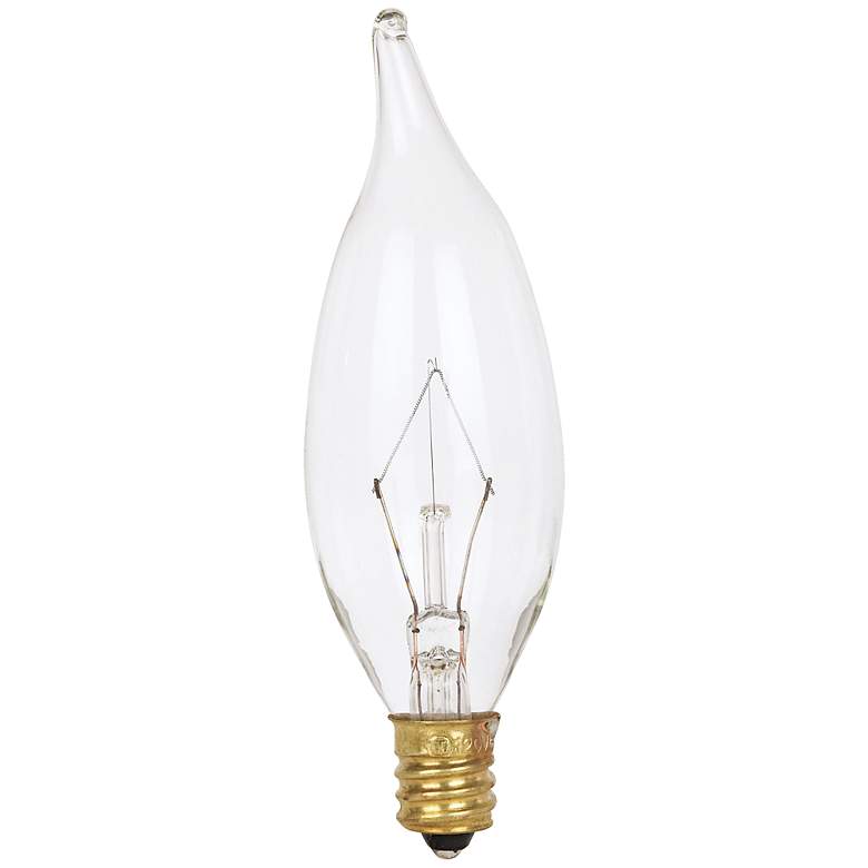 Image 1 40 Watt Flame Tip Clear Candelabra Bulb
