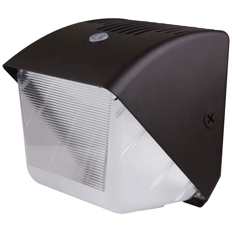 Image 1 40 Watt Small LED Wall Pack; CCT Selectable; Bronze Finish