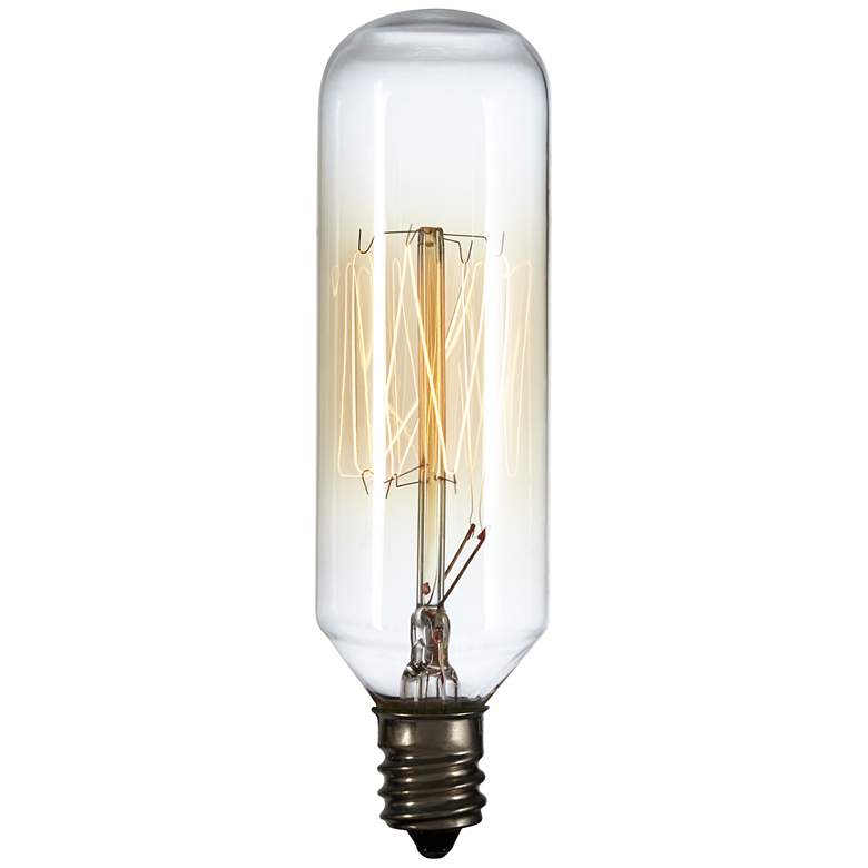 Image 1 40 Watt T8 Edison Style Tube Candelabra Base Light Bulb