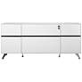 400 Collection 73" Wide White and Black Wood Credenza