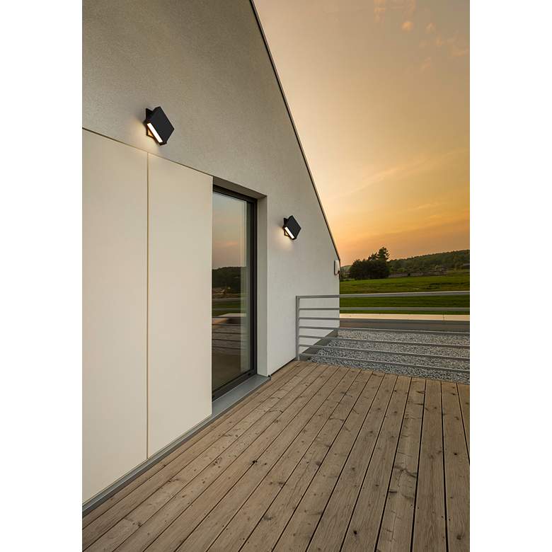 Image 1 Quadrate 11 1/4" High Black LED Outdoor Wall Light in scene