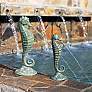Seahorse 19" High Verdigris Bronze Spitter Pond Fountain in scene