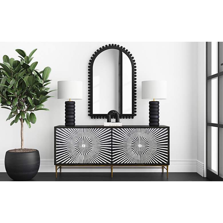 Image 1 Bassett Pareena 30" High Faux Black Wood Modern Table Lamp in scene