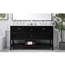 1_Theo 60" Wide Black 2-Drawer Double Sink Bathroom Vanity in scene