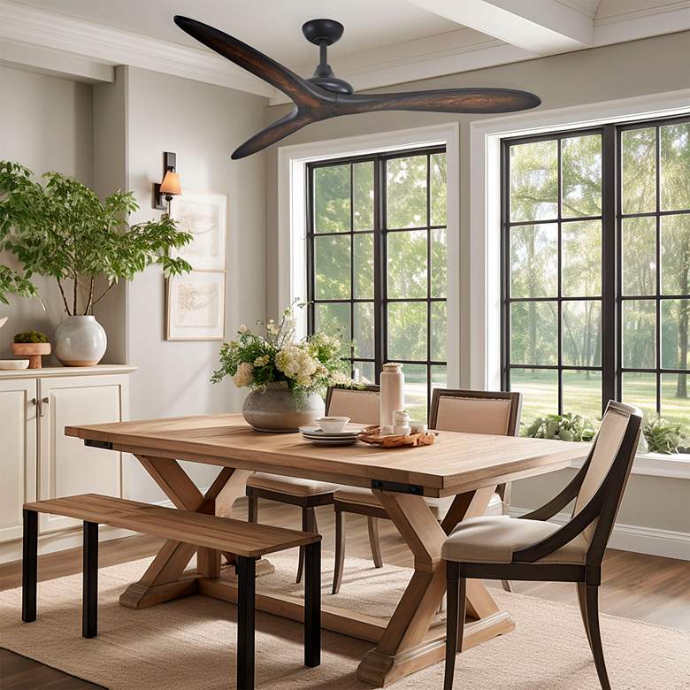 Image 1 60" Minka Aire Vapor Coal and Koa Outdoor Ceiling Fan with Remote in scene