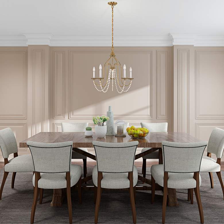Image 1 Livex Alessia 24" Wide Antique Brass 5-Light Chandelier in scene