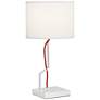 40A81 - 20"H White Metal Table Lamp w/1 USB and 1 Outlet