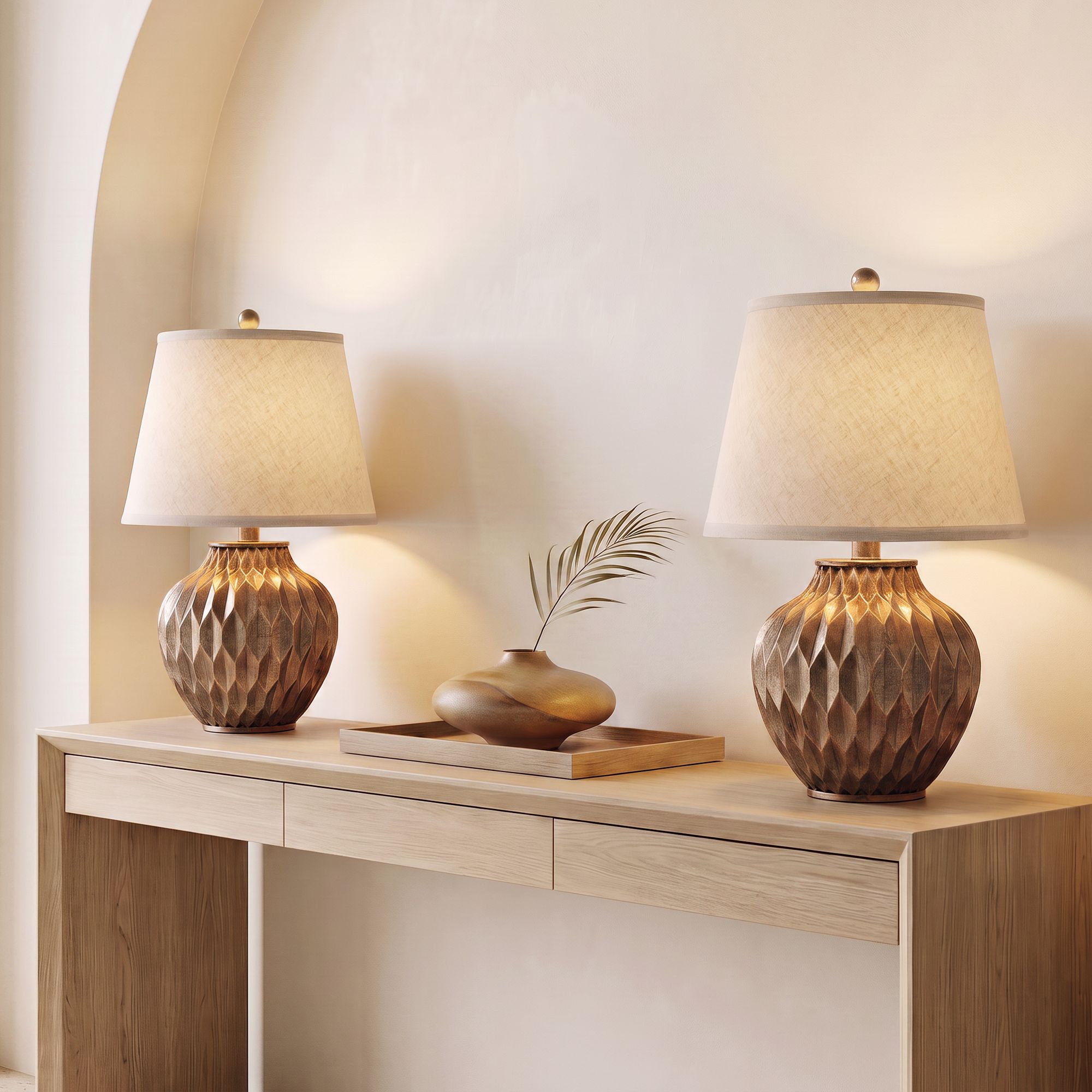 Possini Euro Buckhead Bronze 22" Small Urn Accent Table Lamps Set of 2 in scene