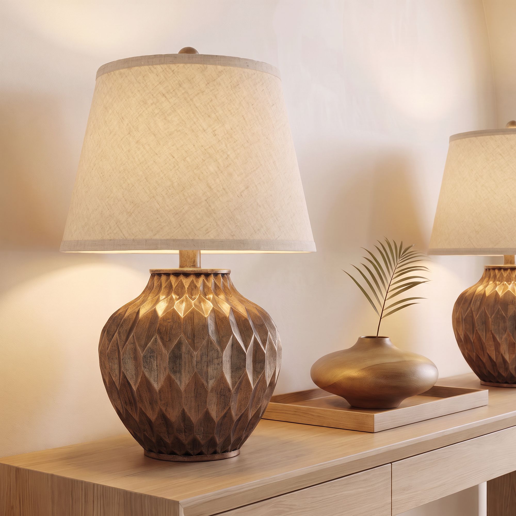 Possini Euro Buckhead Bronze 22" Small Urn Accent Table Lamps Set of 2 in scene