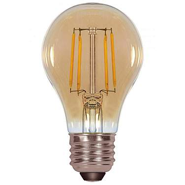40W Equivalent 4.5W LED Dimmable E26 2000K Amber A19 Light Bulb by Satco