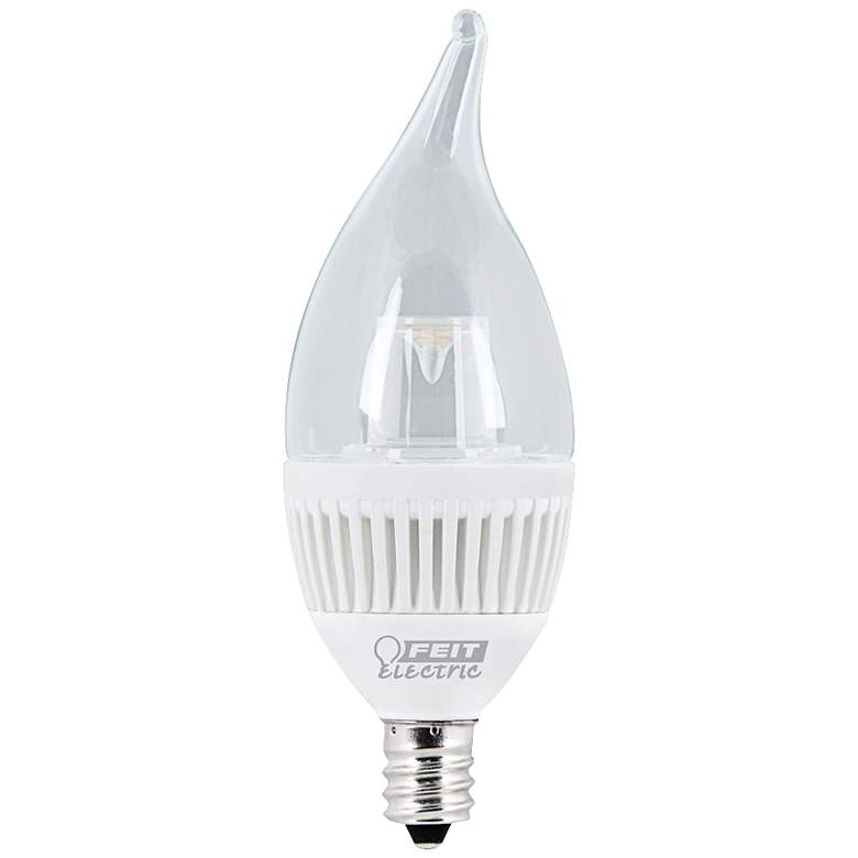 Image 1 40W Equivalent 4.8W LED Dimmable Flame Tip Candelabra Bulb