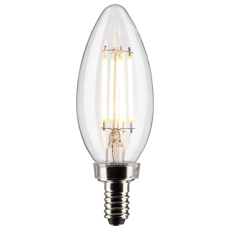 Image 2 40W Equivalent 4W Candelabra Torpedo Tip Clear Dimmable LED Bulbs 2-Pack more views