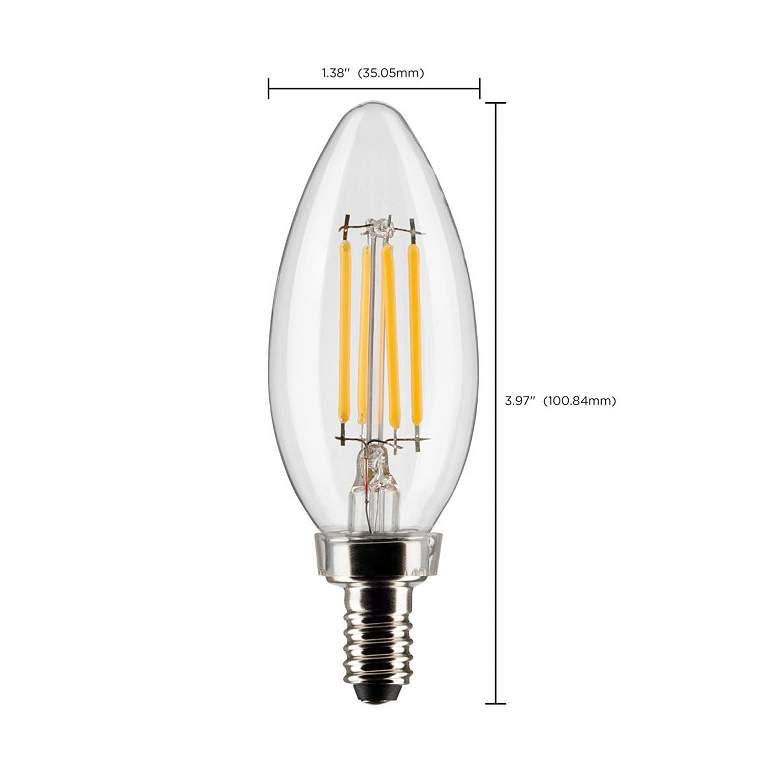 Image 6 40W Equivalent 4W Candelabra Torpedo Tip Clear Dimmable LED Bulbs 2-Pack more views