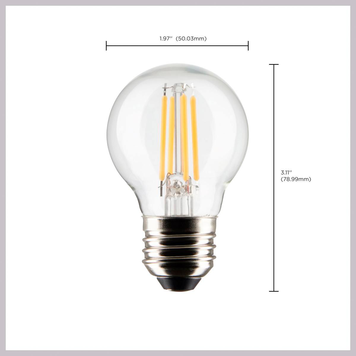 40W Equivalent 4W Clear Dimmable Standard Globe Filament LED Bulb by Satco in scene