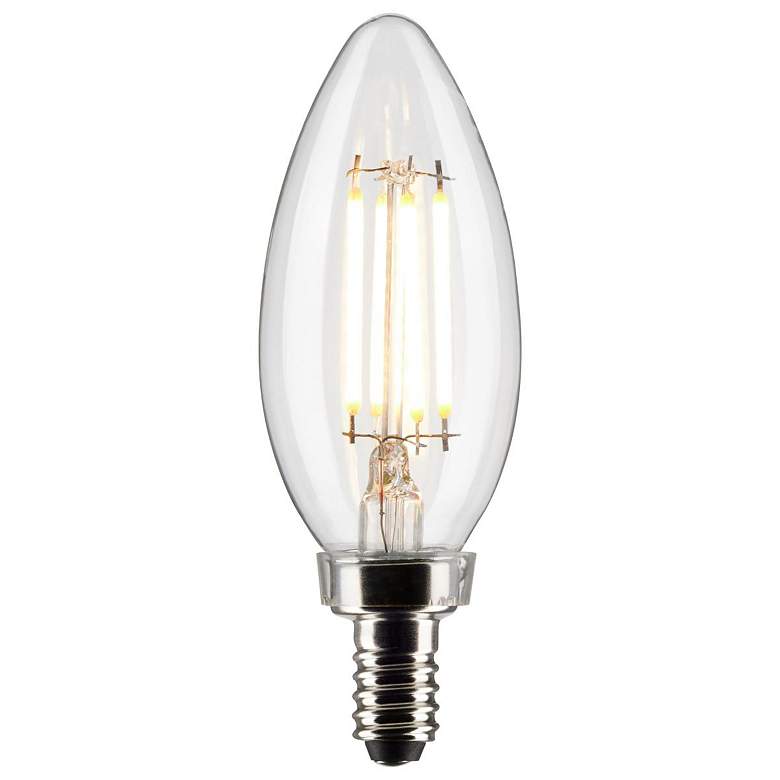 Image 2 40W Equivalent 4W LED B11 Clear Candelabra 3000K Dimmable Bulb by Satco more views